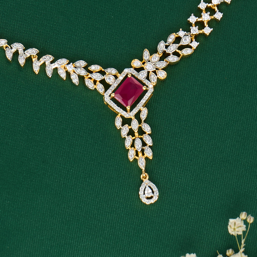 Pure 92.5 Silver Chic & Glow Short Necklace Set | SHOBITAM