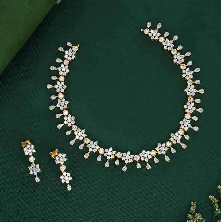 92.5 silver Althea Short Necklace Set | SHOBITAM