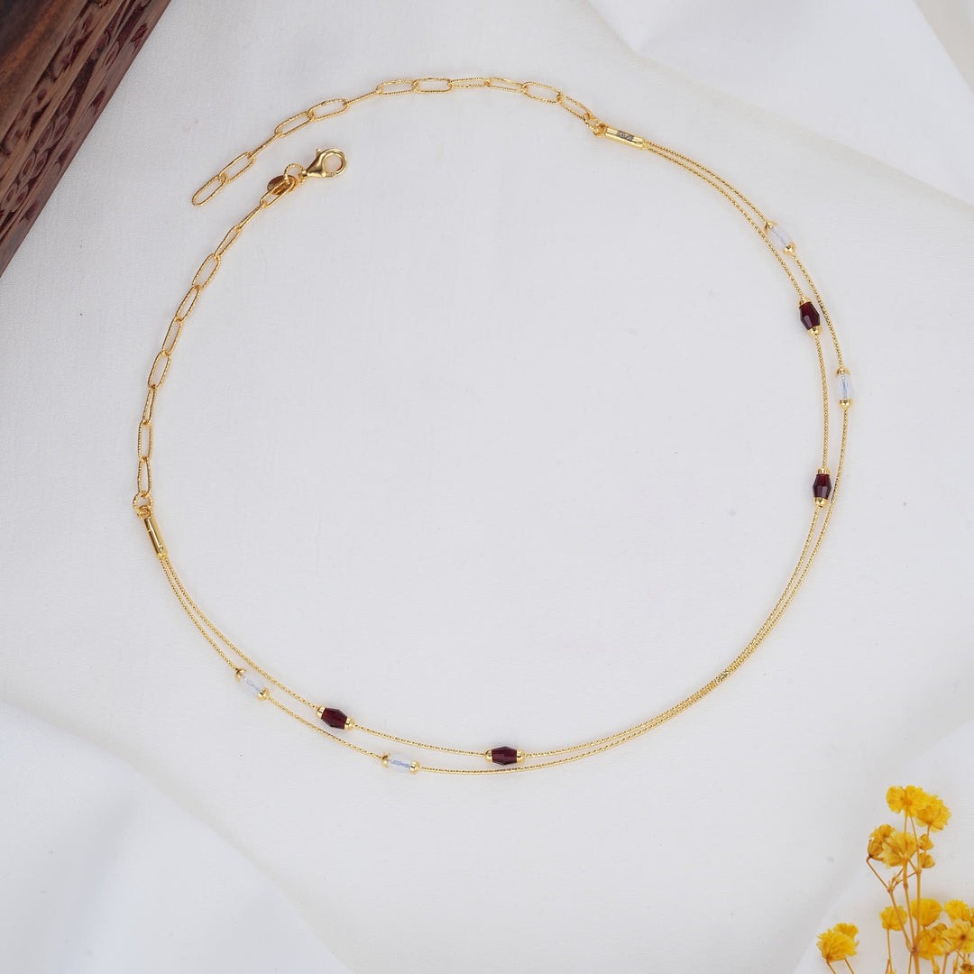 92.5 Silver 24kt Gold Plated Sarinka Hasli Necklace | SHOBITAM