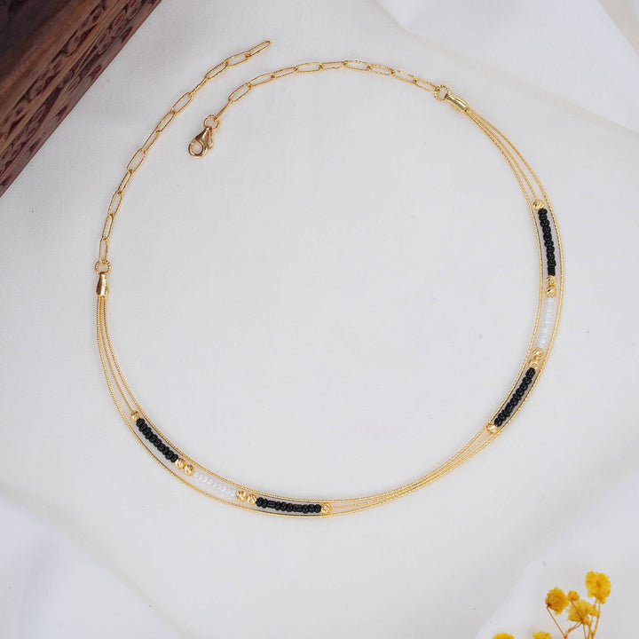 92.5 Silver 24kt Gold Plated Rakshitha Hasli Necklace | SHOBITAM
