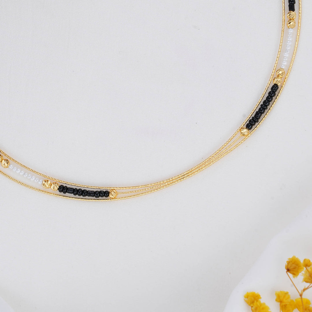 92.5 Silver 24kt Gold Plated Rakshitha Hasli Necklace | SHOBITAM