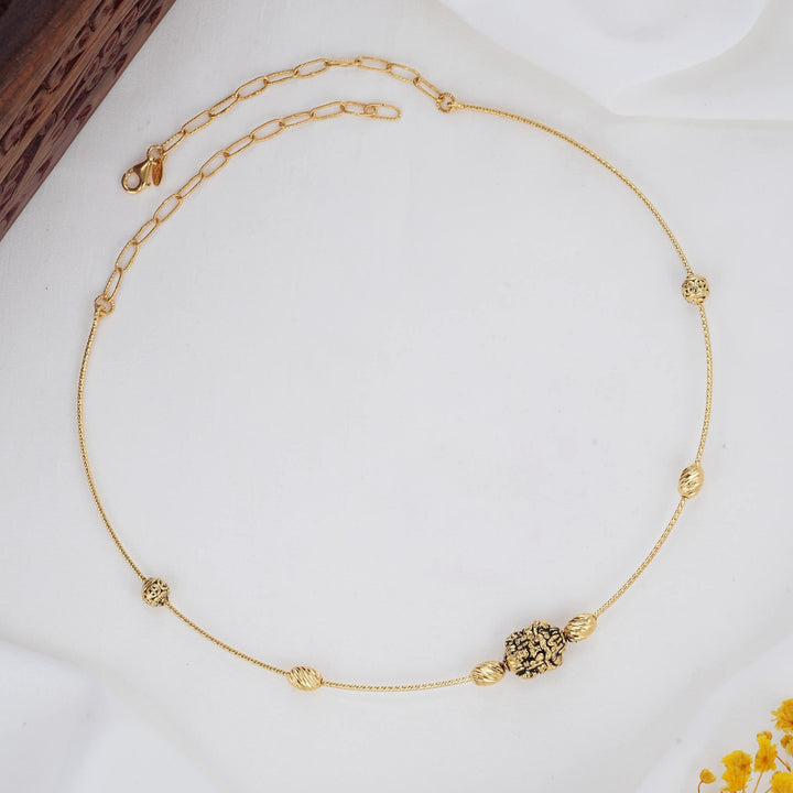 92.5 Silver 24kt Gold Plated Hansithaa Hasli Necklace | SHOBITAM
