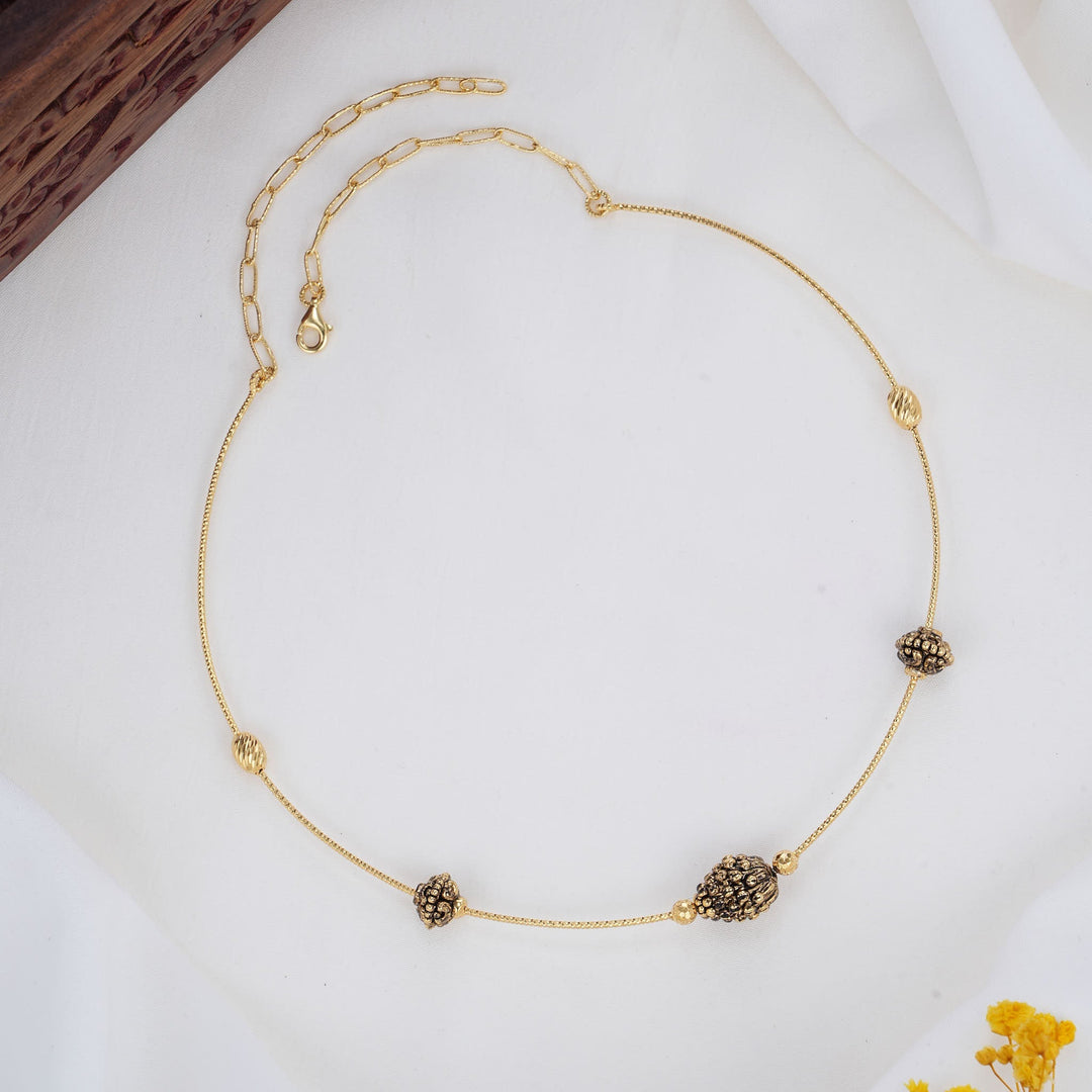 92.5 Silver 24kt Gold Plated Yahikaa Hasli Necklace | SHOBITAM