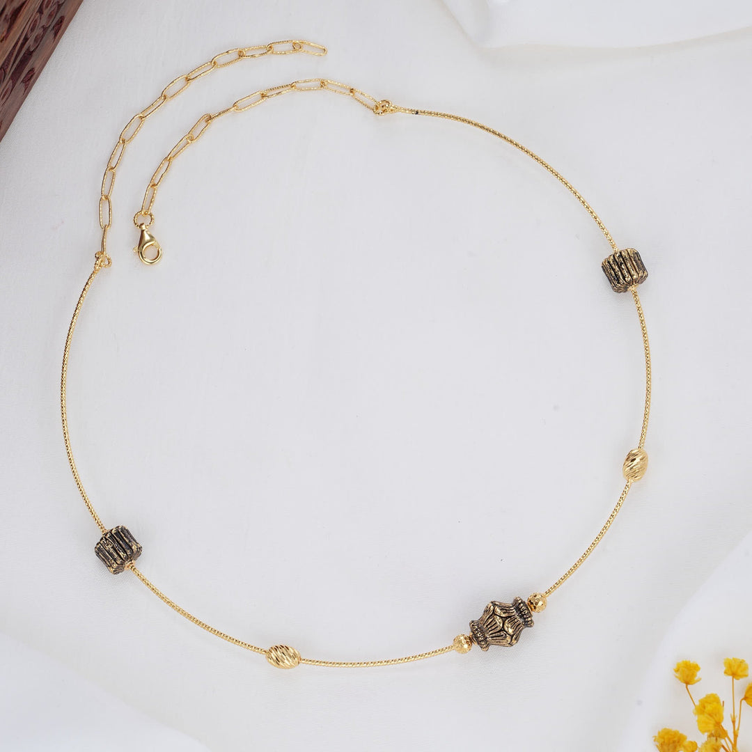 92.5 Silver 24kt Gold Plated Stella Hasli Necklace | SHOBITAM