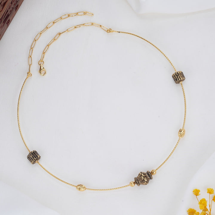 92.5 Silver 24kt Gold Plated Stella Hasli Necklace | SHOBITAM
