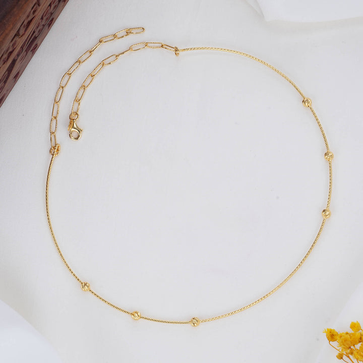 92.5 Silver 24kt Gold Plated Henisha Hasli Necklace