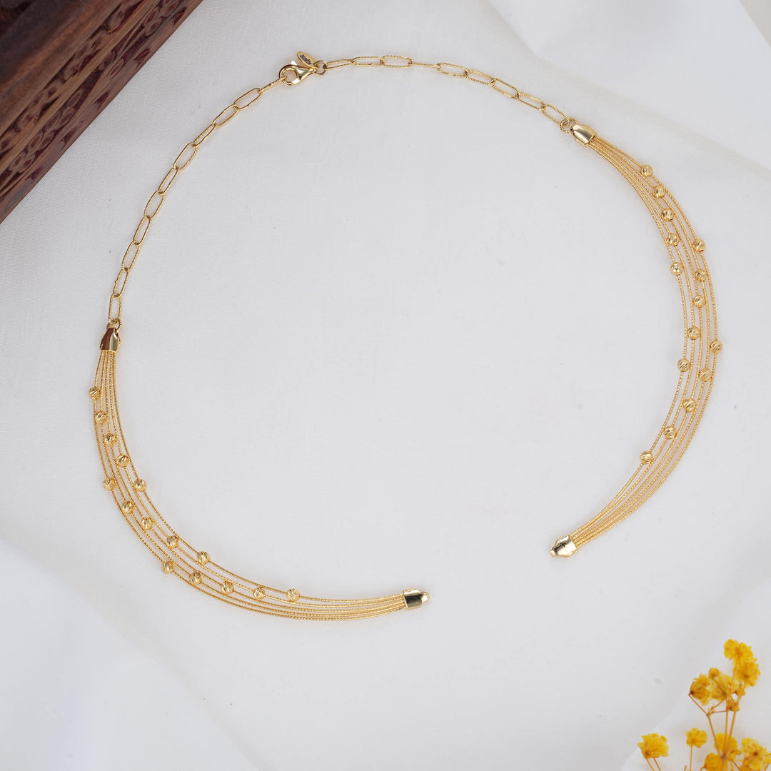 92.5 Silver 24kt Gold Plated Vibrant layered Hasli Necklace | SHOBITAM