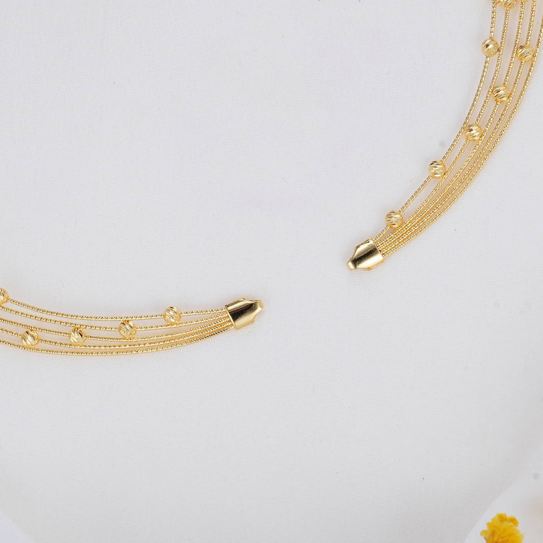 92.5 Silver 24kt Gold Plated Vibrant layered Hasli Necklace | SHOBITAM