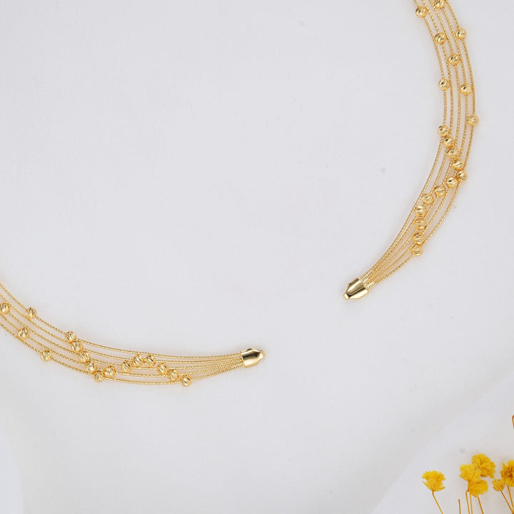 92.5 Silver 24kt Gold Plated Samthika Hasli Necklace | SHOBITAM