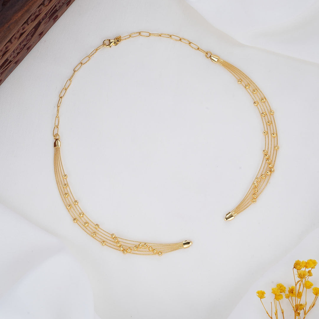 92.5 Silver 24kt Gold Plated Samthika Hasli Necklace | SHOBITAM
