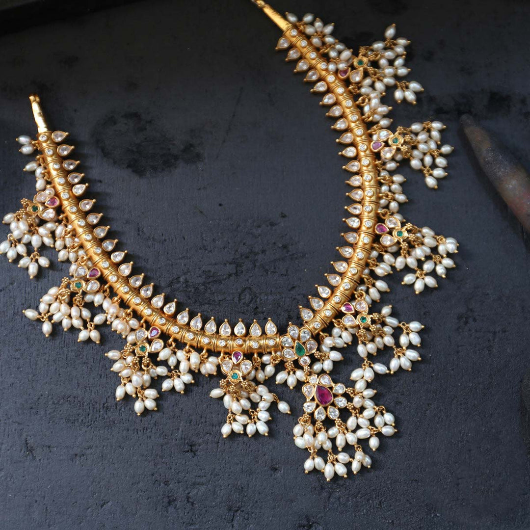 Pure 92.5 Silver Lakhi Guttapusalu Necklace | SHOBITAM
