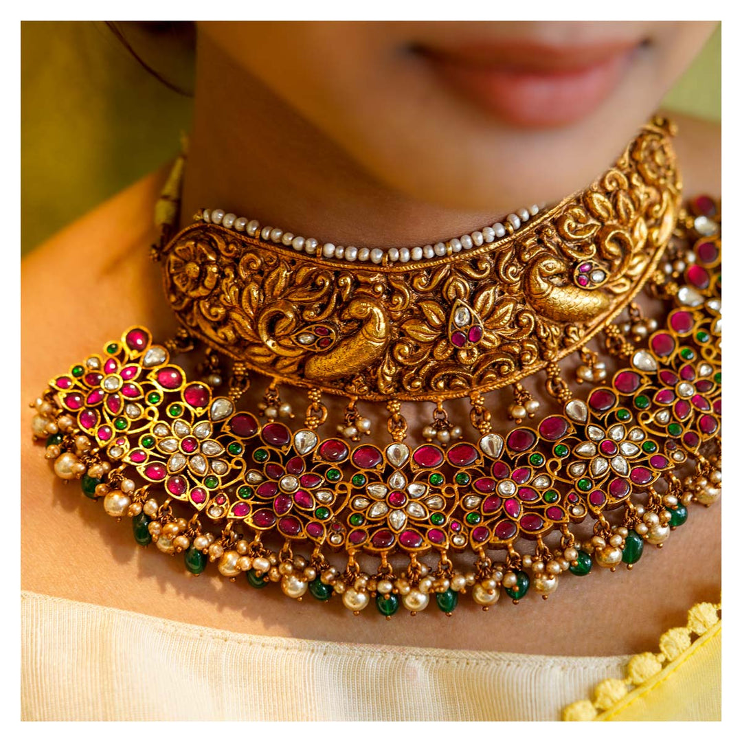 Pure 92.5 Silver Nemaliya Choker | SHOBITAM