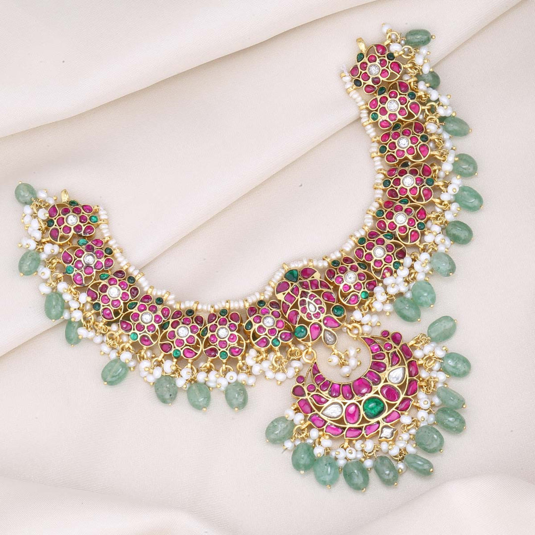 92.5 Silver, 24 kt Gold-Plated Daisy Kundan Necklace