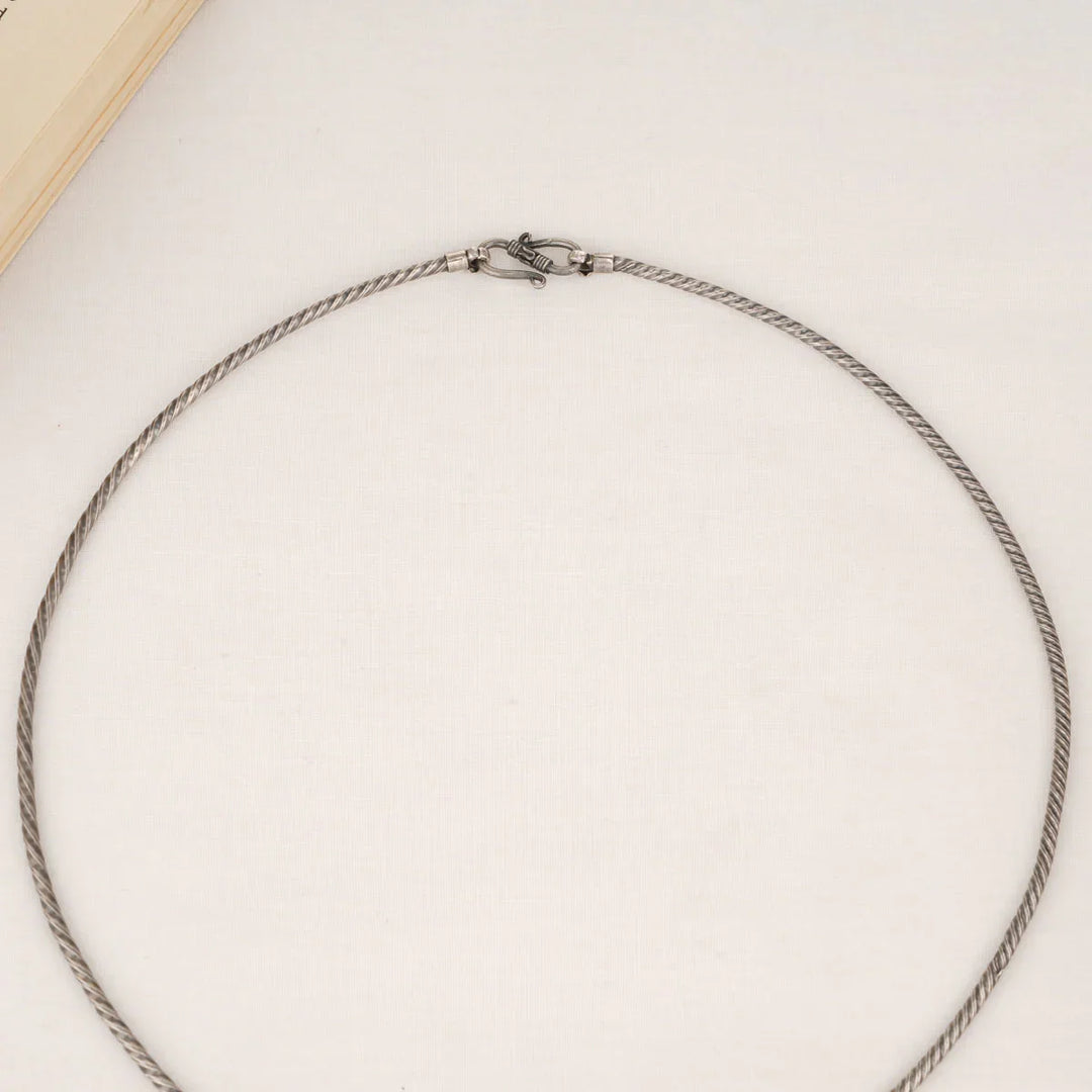92.5 Silver, Contemporary Hasli with Chunky Studded Pendant