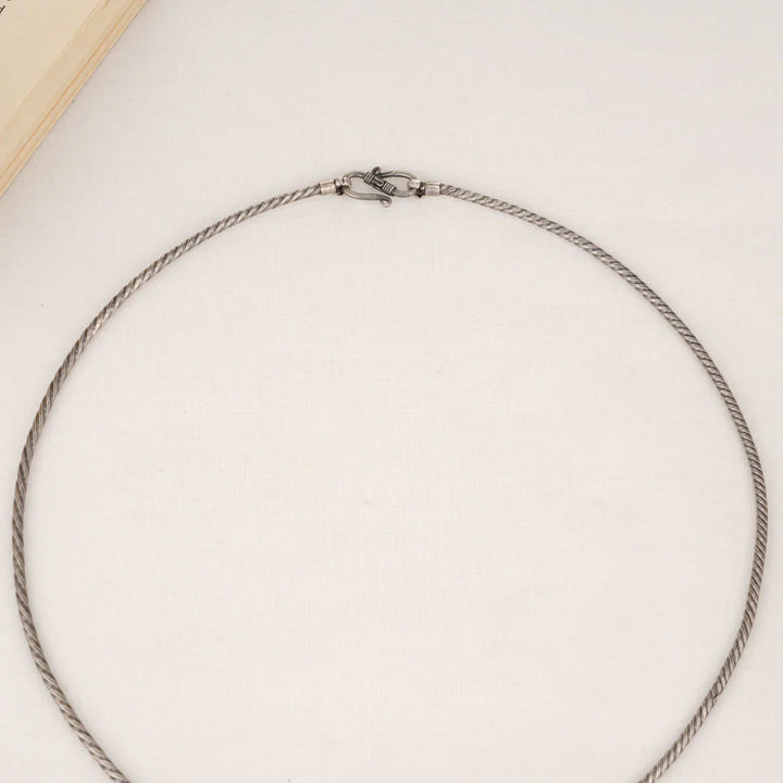 92.5 Silver, Contemporary Hasli with Chunky Studded Pendant