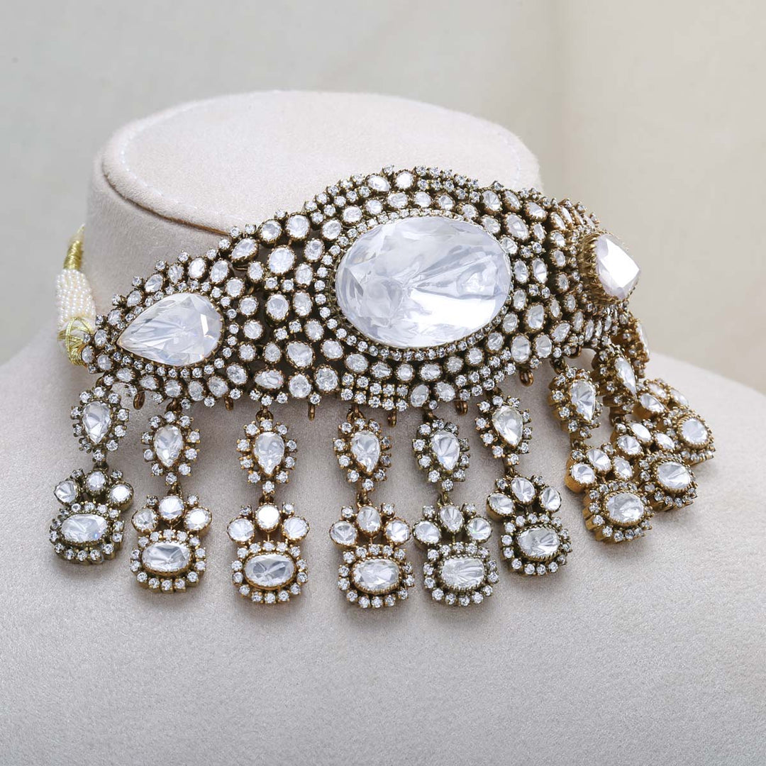 92.5 Silver, Lunar Beauty Victorian Choker Set