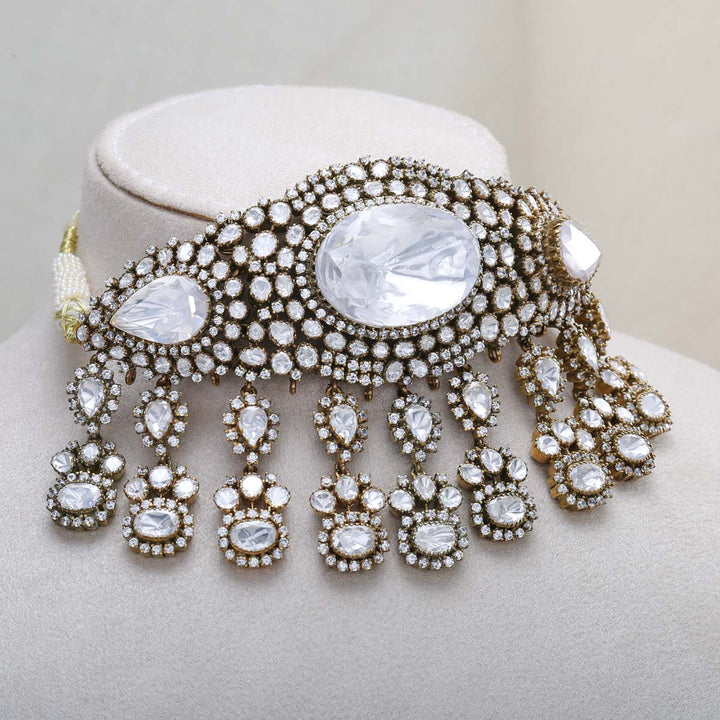 92.5 Silver, Lunar Beauty Victorian Choker Set