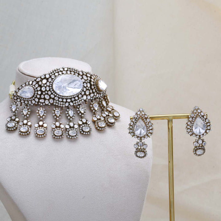 92.5 Silver, Lunar Beauty Victorian Choker Set