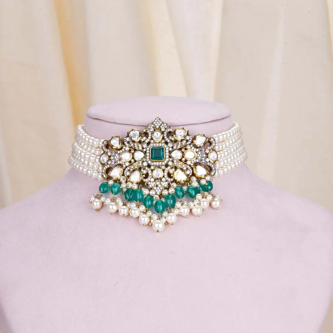 92.5 Silver Pragalsha Victorian Choker Set