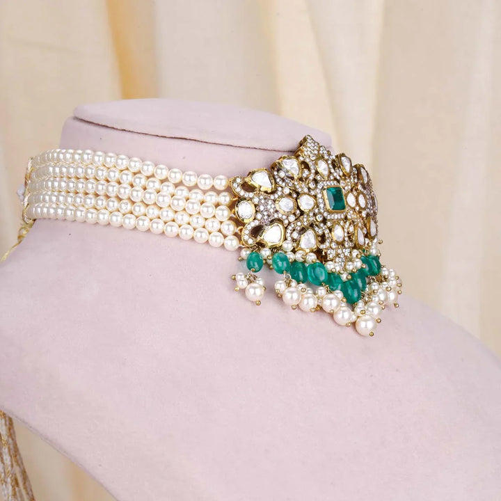 92.5 Silver Pragalsha Victorian Choker Set