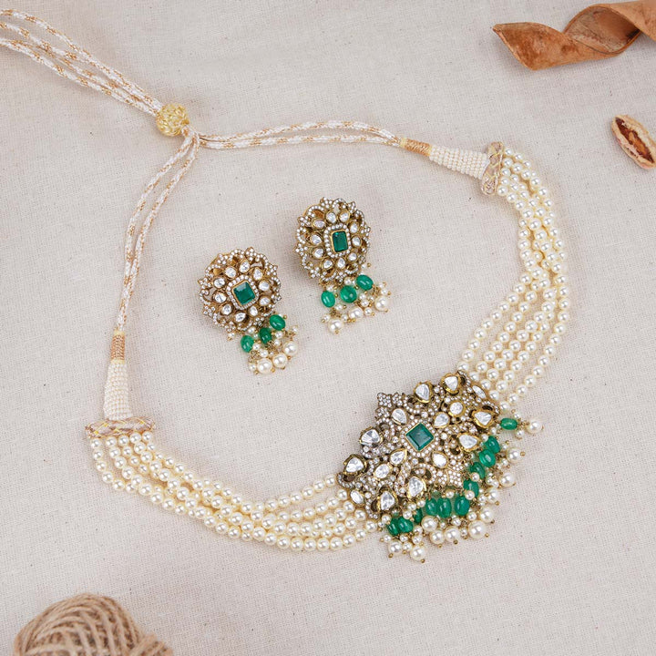 92.5 Silver Pragalsha Victorian Choker Set
