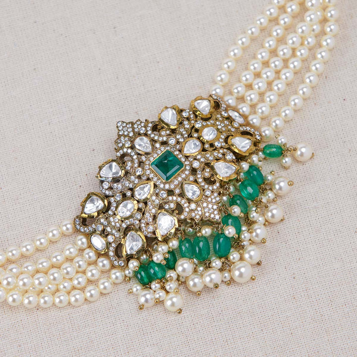 92.5 Silver Pragalsha Victorian Choker Set