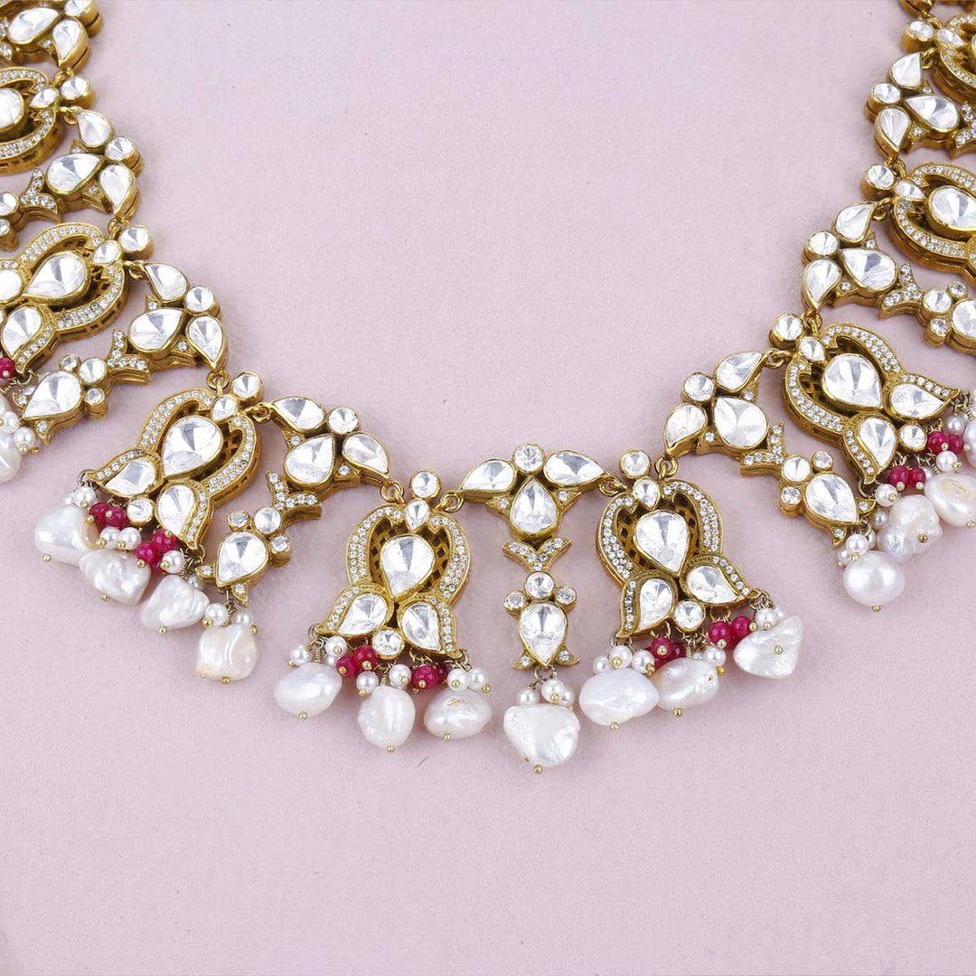 Pure 92.5 Silver Mayra Victorian Necklace Set | SHOBITAM