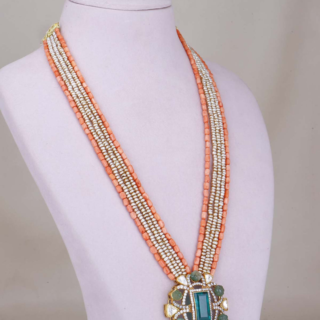 Pure 92.5 Silver Aswathy Long Victorian Necklace