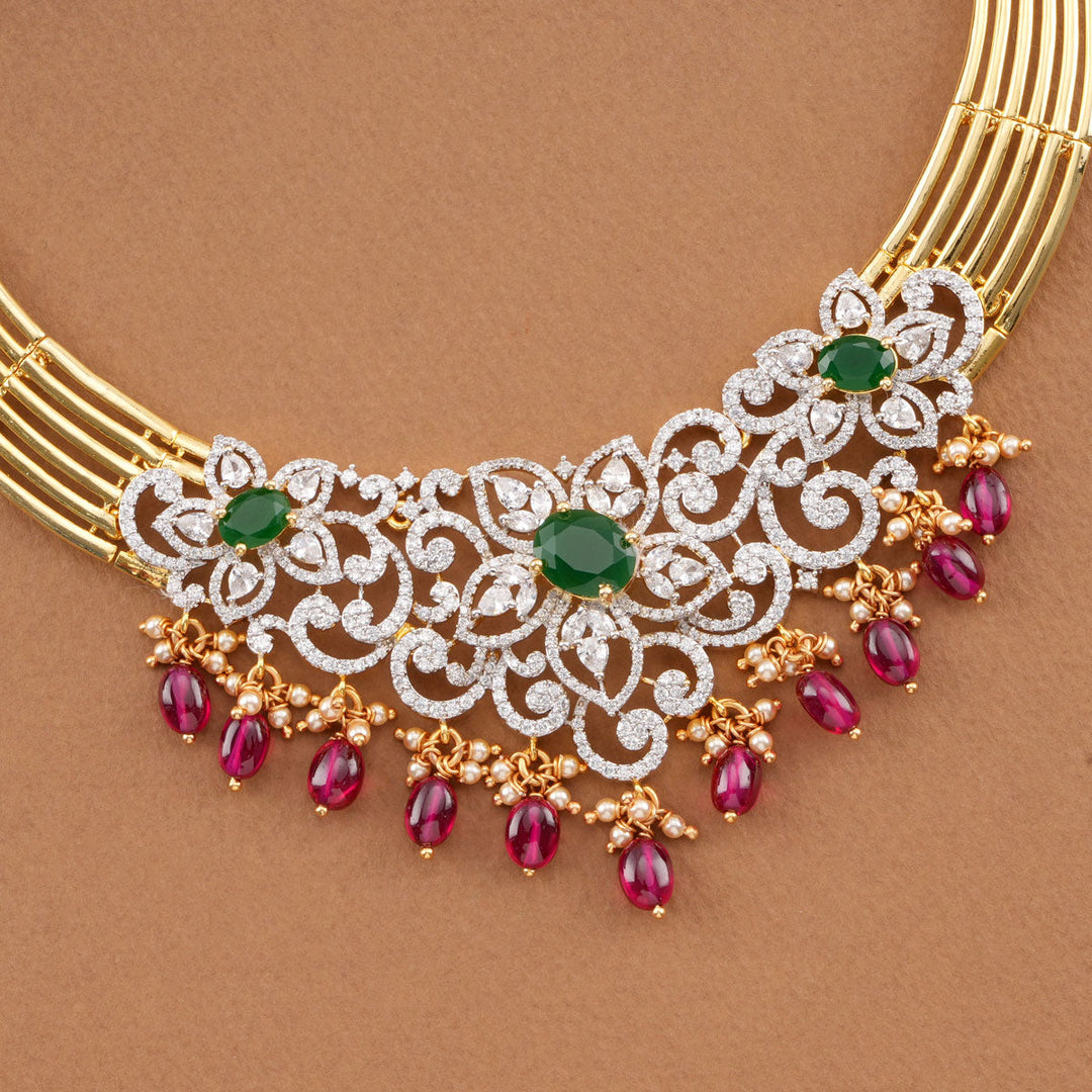 Pure 92.5 Silver Elegance Short Necklace Set | SHOBITAM