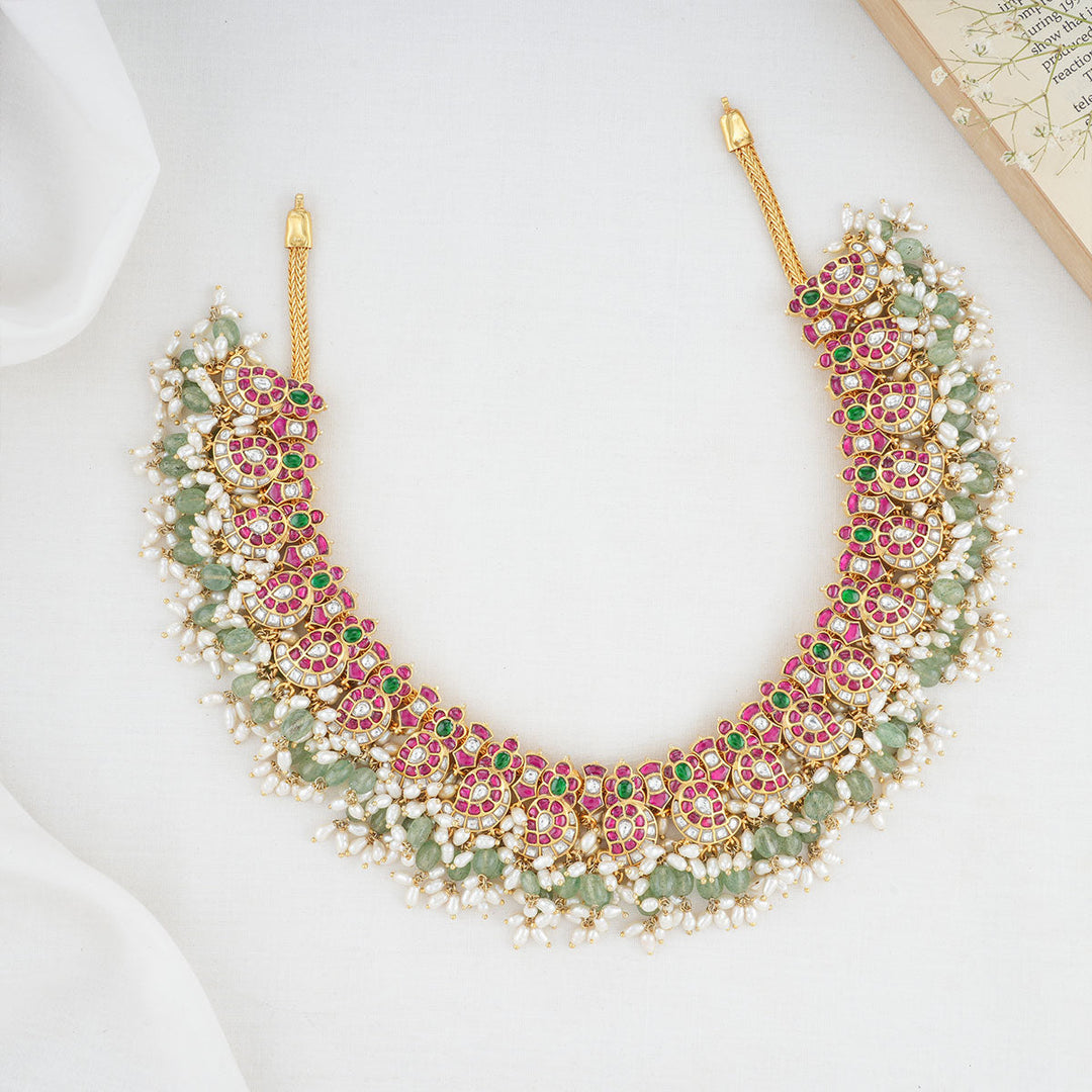 Pure 92.5 Silver Salika Kundan Necklace | SHOBITAM