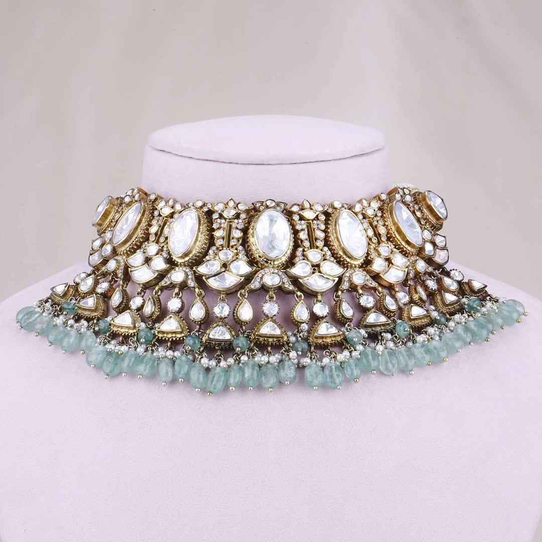 92.5 Silver Kesvina Victorian Choker Set