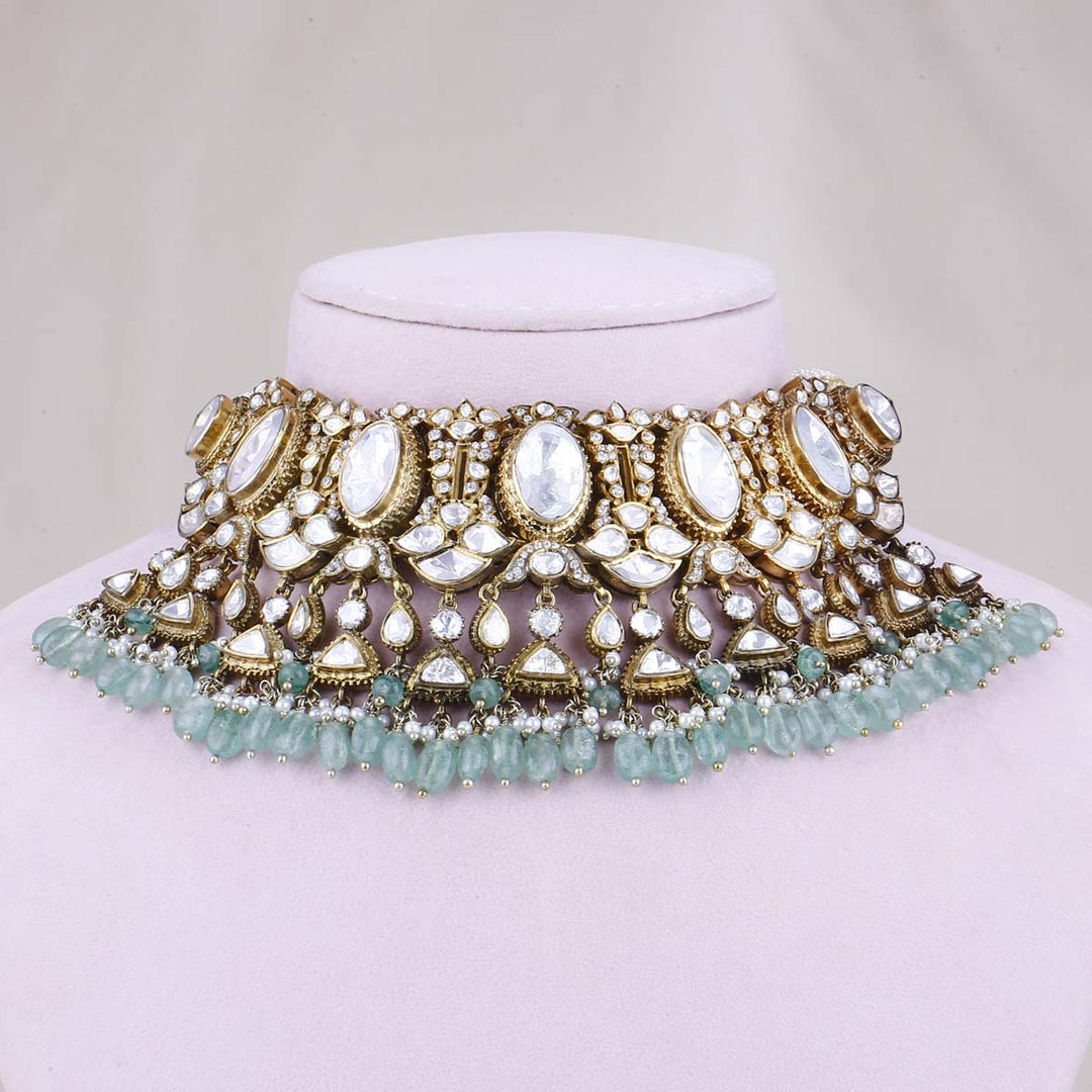 Pure 92.5 Silver Kesvina Victorian Choker Set | SHOBITAM