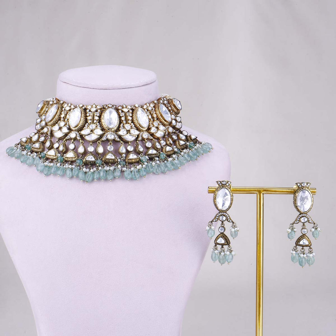 Pure 92.5 Silver Kesvina Victorian Choker Set | SHOBITAM