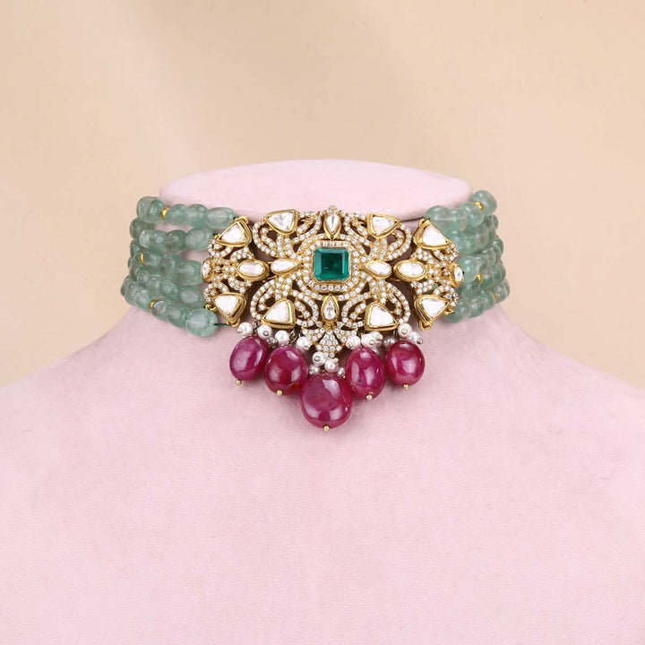 92.5 Silver Rakshika Victorian-Choker Set
