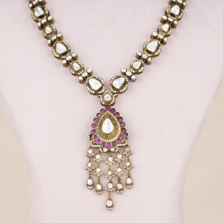 Pure 92.5 Silver Karunika Victorian Necklace Set | SHOBITAM