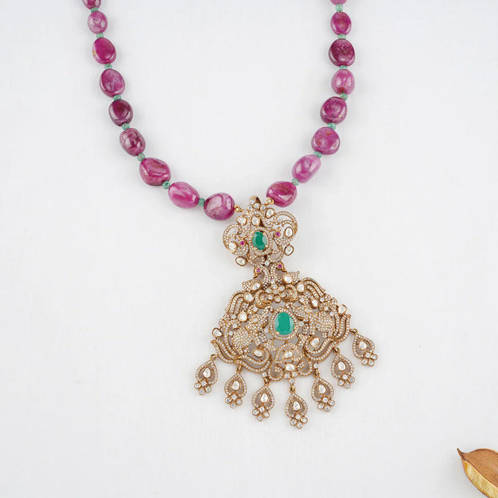 92.5 Silver,Samyuktha Victorian Necklace Set