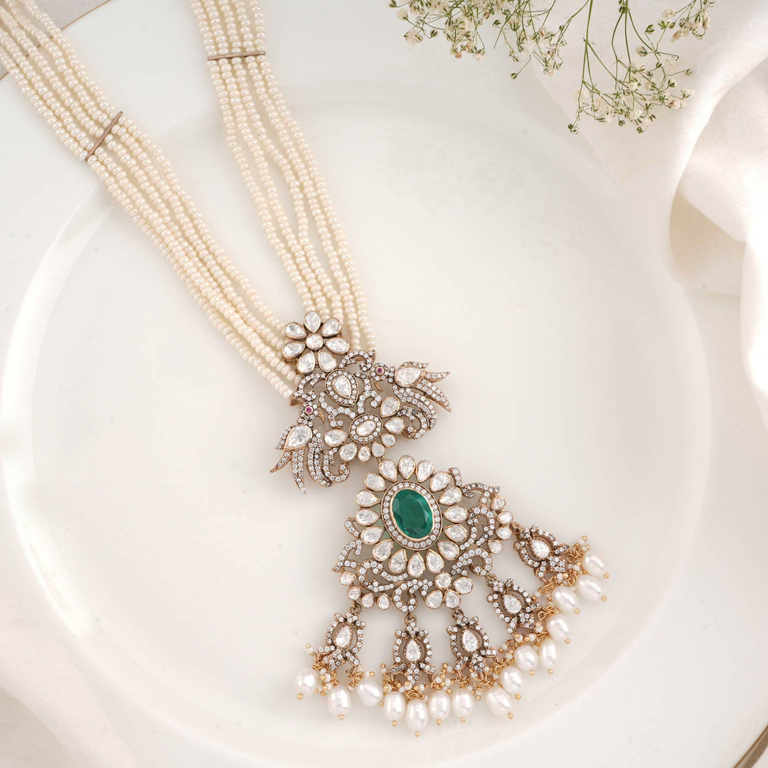 Pure 92.5 Silver Prinim Victorian Long Necklace | SHOBITAM