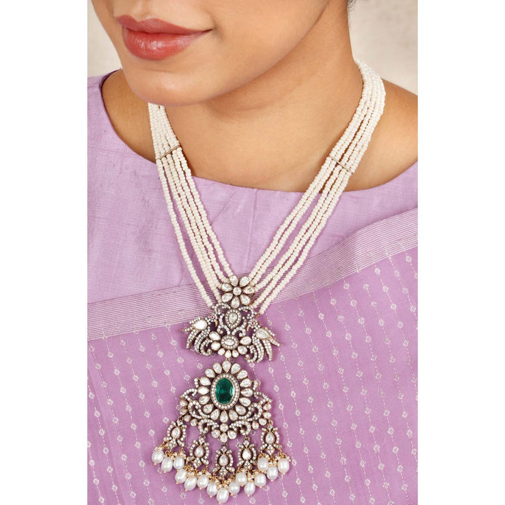 Pure 92.5 Silver Prinim Victorian Long Necklace | SHOBITAM