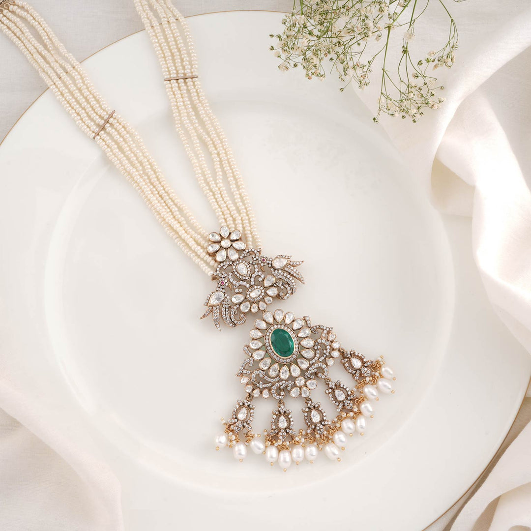 Pure 92.5 Silver Prinim Victorian Long Necklace | SHOBITAM