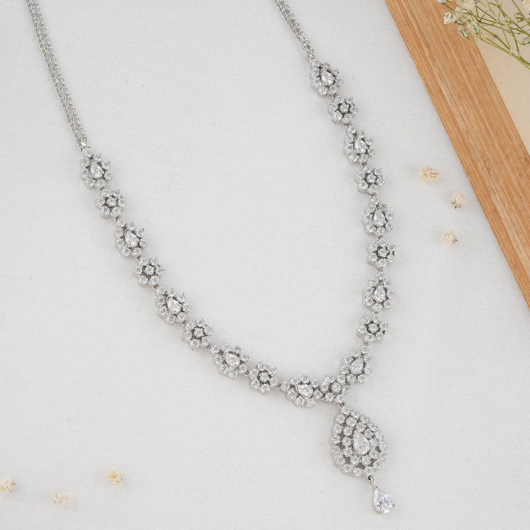 Pure 92.5 Silver Manasi Necklace Set | SHOBITAM