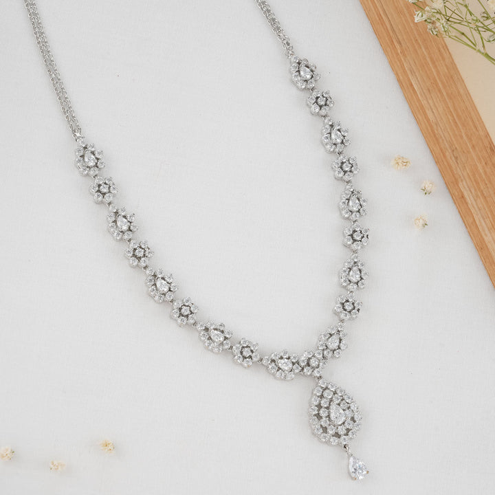 Pure 92.5 Silver Manasi Necklace Set | SHOBITAM