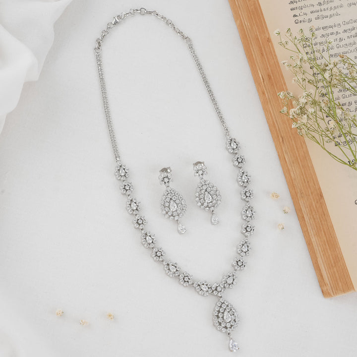 Pure 92.5 Silver Manasi Necklace Set | SHOBITAM