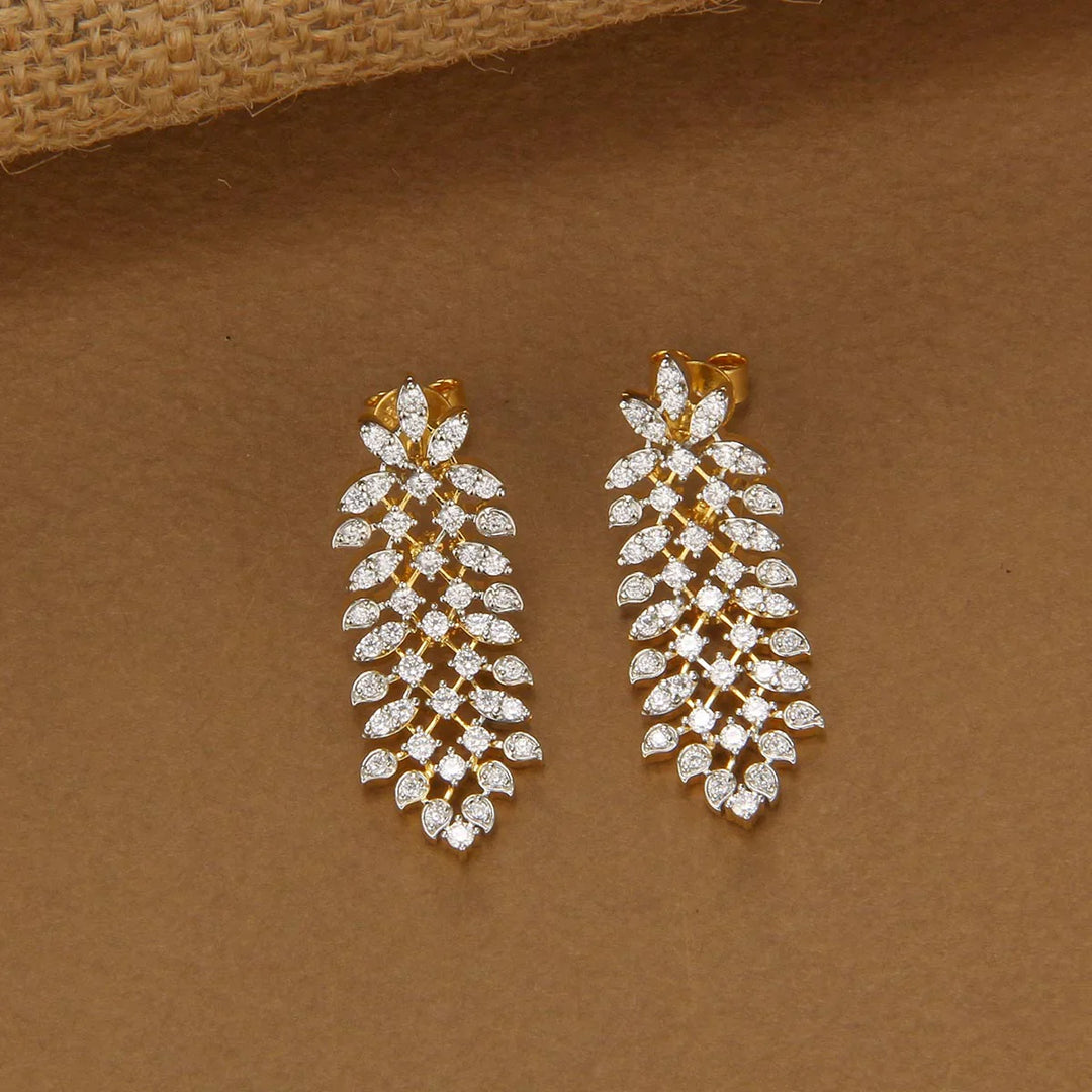 92.5 Silver, 24 Kt Gold Plated Lightweight Leaf design Short Necklace Set