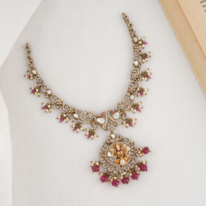Pure 92.5 Silver Cahaya Victorian Short Necklace Set | SHOBITAM