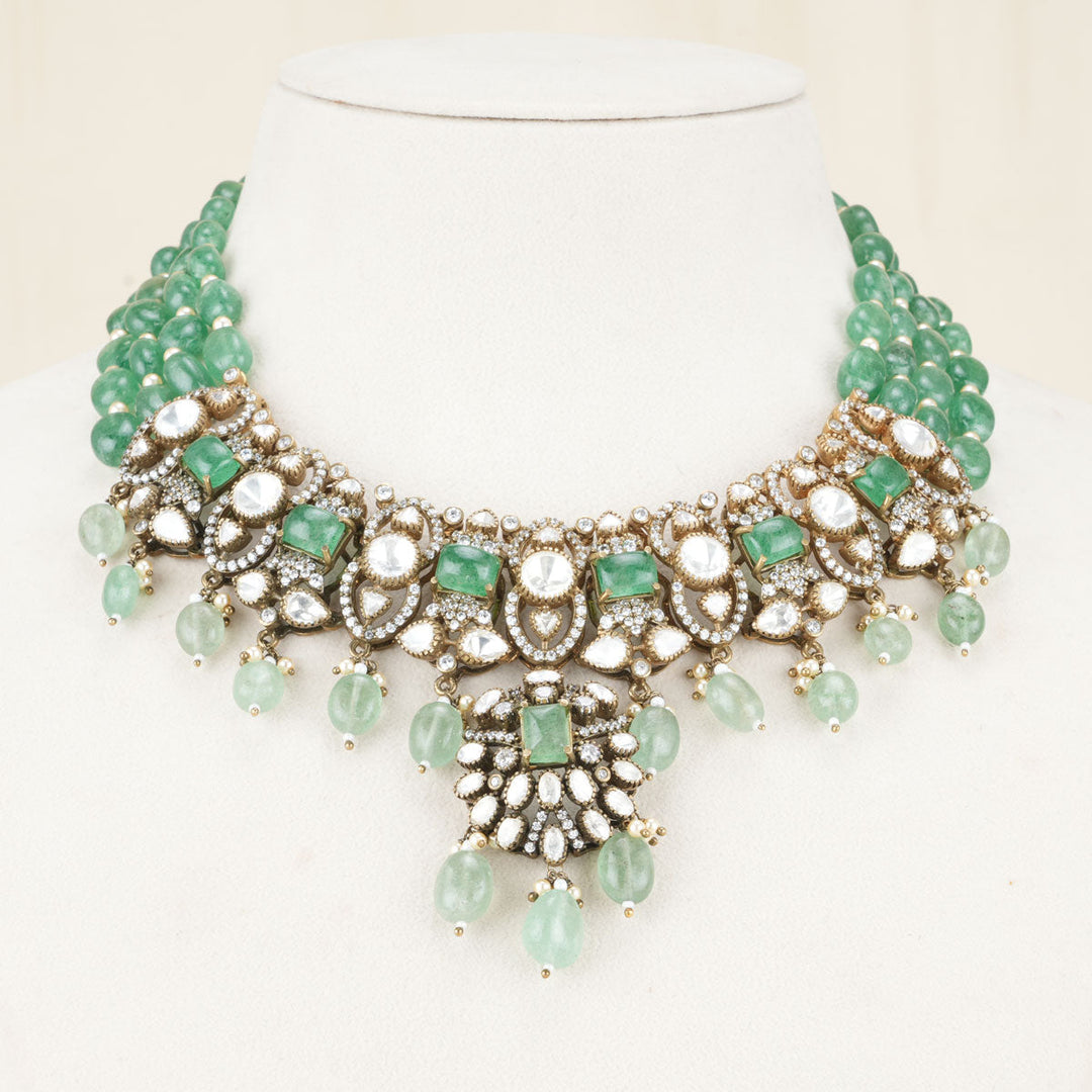 Pure 92.5 Silver Vishwana Victorian Necklace | SHOBITAM