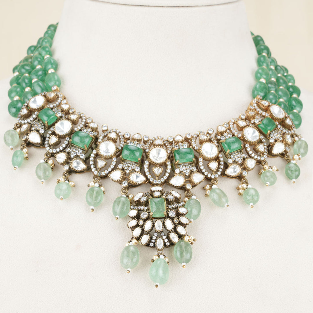 Pure 92.5 Silver Vishwana Victorian Necklace | SHOBITAM