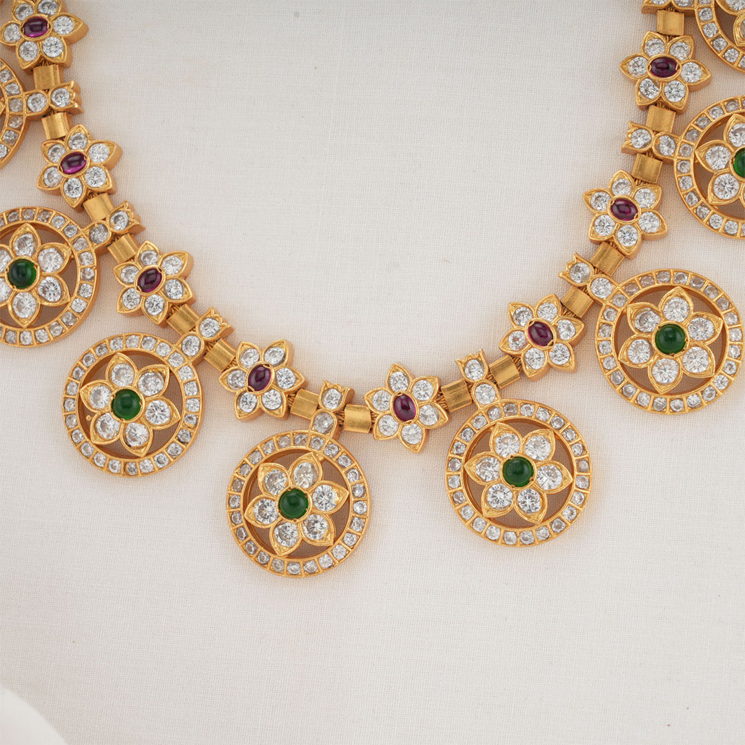 Pure 92.5 Silver Abija Stone Short Necklace | SHOBITAM
