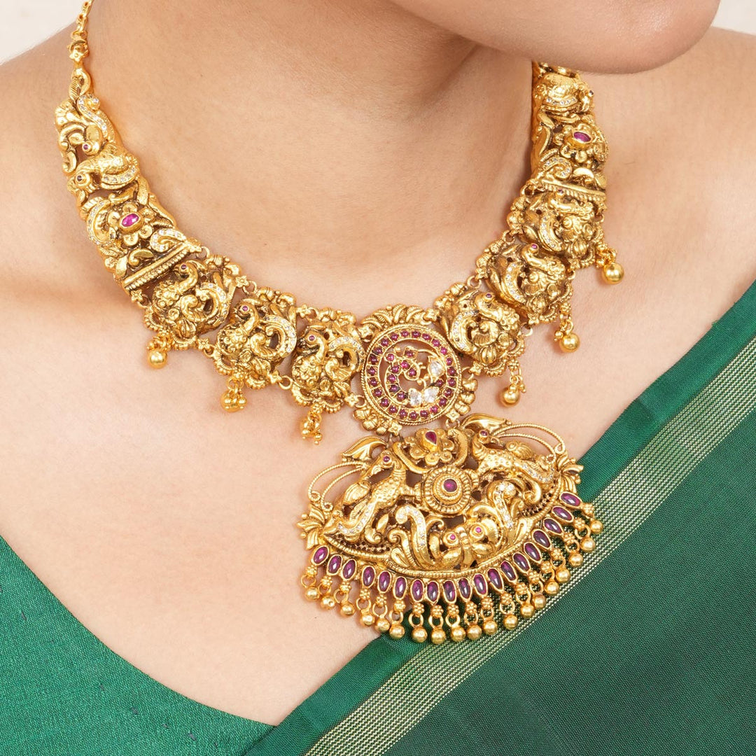 Pure 92.5 Silver Paarija Short Necklace