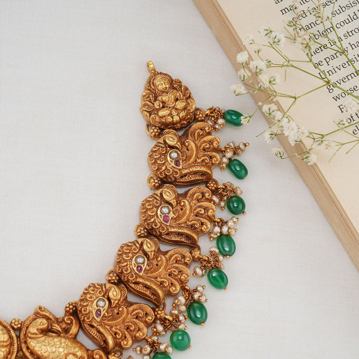 Pure 92.5 Silver Akshara Kundan Short Necklace | SHOBITAM