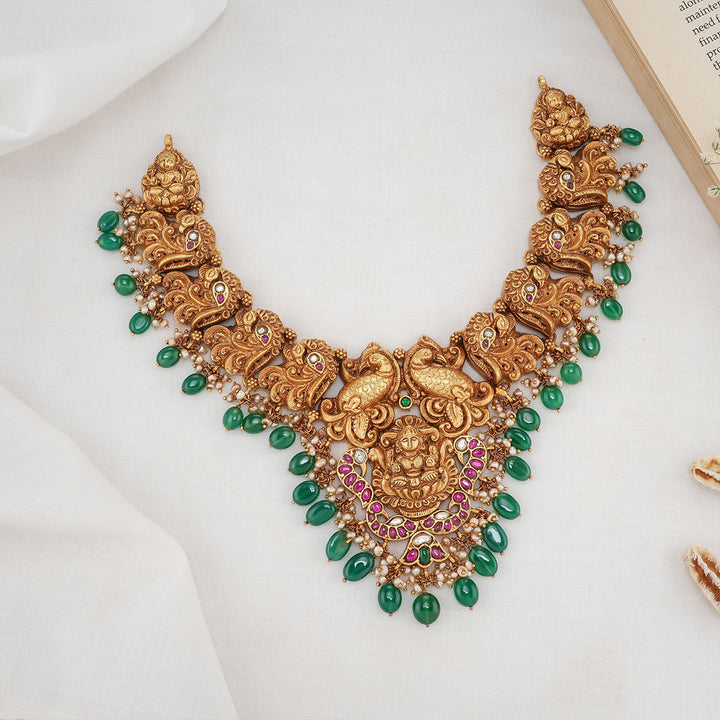 Pure 92.5 Silver Akshara Kundan Short Necklace | SHOBITAM
